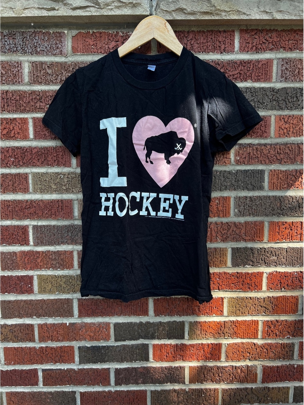 Black and White I Love Hockey Buffalo Sabres NHL Tee Shirt